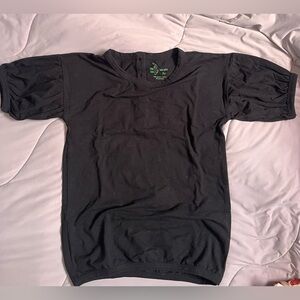 KQ girls 8 bubble sleeve t shirt black cotton